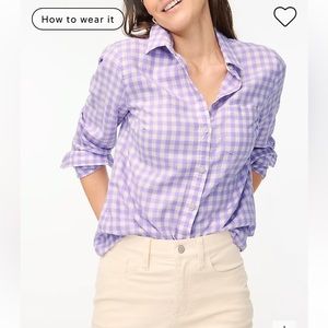 Jcrew Gingham lightweight cotton shirt in signature fit